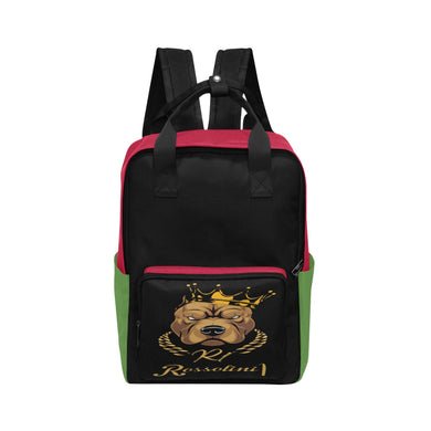 #Rossolini1# Red/Black/Green 2 Twin Handle Backpack (Model 1732)
