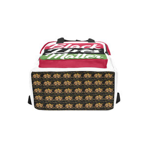 #Rossolini1# Black Lives Matter White/Red 2 Twin Handle Backpack (Model 1732)