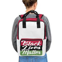 #Rossolini1# Black Lives Matter White/Red 2 Twin Handle Backpack (Model 1732)
