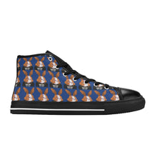 #BLM# Rabbit Blue High Top Canvas Shoes for Kid (Model 017)