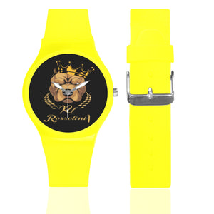 #Rossolini1# Yellow Unisex Round Rubber Sport Watch(Model 314)